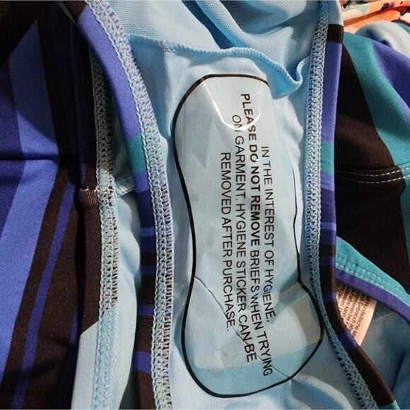 City Chic blow Striped Cancun One Piece halter Swim suit plus size S 16 new!!! - Picture 4 of 9